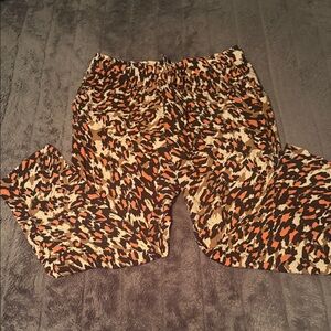 Royalty For Me Ankle Pants in Brown, Black, Cream & Orange Abstract Print